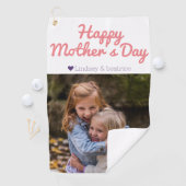 Einfache Elegante Modern Mothers Day Foto Name Golfhandtuch (Insitu)