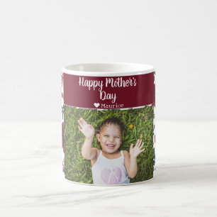Einfache Elegante Modern Mothers Day Foto Name Kaffeetasse
