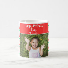 Einfache Elegante Modern Mothers Day Foto Name Kaffeetasse