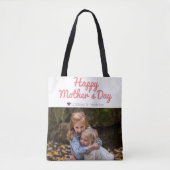 Einfache Elegante Modern Mothers Day Foto Name Tasche (Vorderseite)
