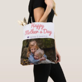 Einfache Elegante Modern Mothers Day Foto Name Tasche (Von Nahem)