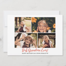 Einfache Elegante Modern Mothers Day Oma 4 Foto Feiertagskarte