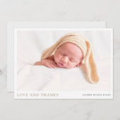 Einfache Elegante moderne Babygeschenke für Jungen Dankeskarte (Vorne/Hinten)