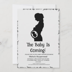 Einfache Elegante moderne Black Halloween Baby Dus Einladung