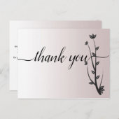 Einfache Elegante Moderne Blätter Danke Postcard Postkarte (Vorne/Hinten)