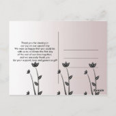 Einfache Elegante Moderne Blätter Danke Postcard Postkarte (Rückseite)