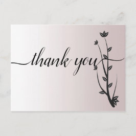 Einfache Elegante Moderne Blätter Danke Postcard Postkarte