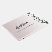 Einfache Elegante Moderne Blätter Gästebuch (Ecke)