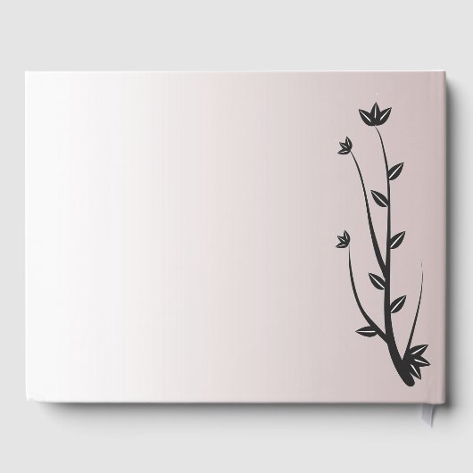 Einfache Elegante Moderne Blätter Gästebuch (Rückseite)