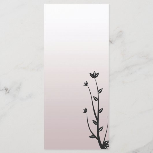 Einfache elegante moderne Blätter Hochzeitsmenü Programm (Rückseite)