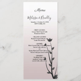 Einfache elegante moderne Blätter Hochzeitsmenü Programm
