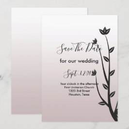 Einfache Elegante Moderne Blätter Save the Date Einladung