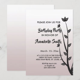 Einfache Elegante Moderne Blätter zum Geburtstag Einladung