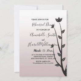 Einfache Elegante moderne BlätterRehearsal Aben Einladung