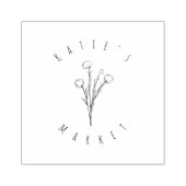 Einfache Elegante Moderne Blumenaufkleber Gummistempel (Prägung)