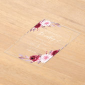 Einfache Elegante Moderne Blumenhochzeit Acryleinladungen (Ablage )