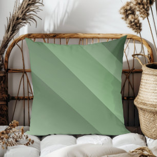 Einfache Elegante Moderne diagonale Streifen grün Kissen