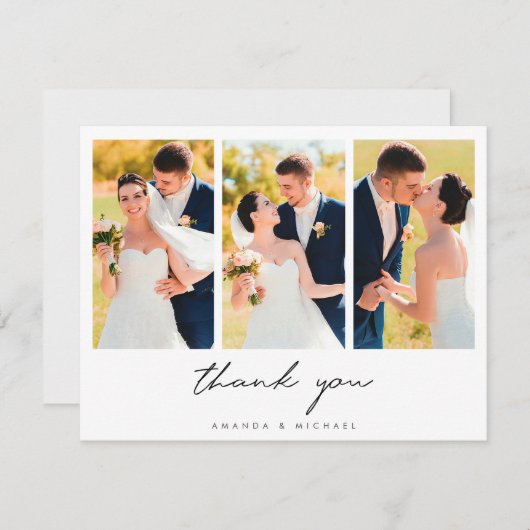 Einfache Elegante Moderne Drei-Sterne-Kollektion H Dankeskarte (Vorne/Hinten)