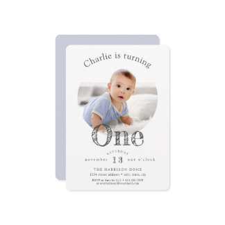 Einfache Elegante moderne erste Geburtstagsparty E Einladung