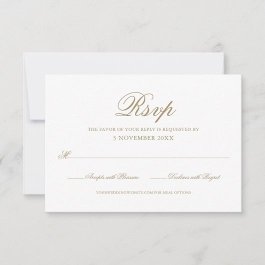 Einfache Elegante Moderne formale Schrift RSVP Karte (Vorderseite)