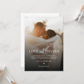 Einfache Elegante Moderne Foto Hochzeit Dankeschön Karte (Vorderseite/Rückseite Beispiel)
