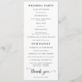 Einfache Elegante Moderne Foto Hochzeit Programm (Rückseite)