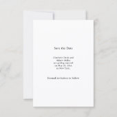 Einfache elegante moderne Foto-Hochzeit Save the D Date (Rückseite)