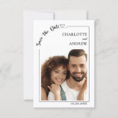 Einfache elegante moderne Foto-Hochzeit Save the D Date (Vorderseite)