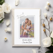 Einfache elegante moderne Foto-Hochzeit Save the D Date