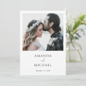 Einfache Elegante Moderne Foto Hochzeit Save The Date (Stehend Vorderseite)