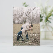 Einfache elegante moderne Foto-Hochzeit Save The Date (Stehend Vorderseite)