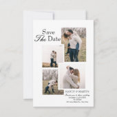 Einfache elegante moderne Foto-Hochzeit Save The Date (Rückseite)