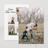 Einfache elegante moderne Foto-Hochzeit Save The Date (Vorne/Hinten)