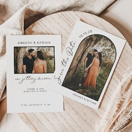 Einfache Elegante Moderne Foto Hochzeit Save The Date