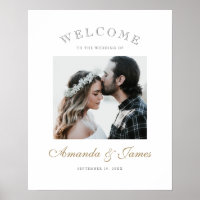 Einfache Elegante Moderne Foto Hochzeit Willkommen