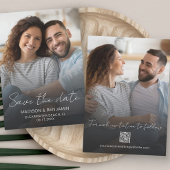 Einfache Elegante Moderne Foto QR Code Hochzeit Save The Date