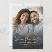 Einfache Elegante Moderne Foto QR Code Hochzeit Save The Date (Vorderseite)