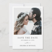 Einfache Elegante Moderne Foto Save the Date Karte (Vorderseite)