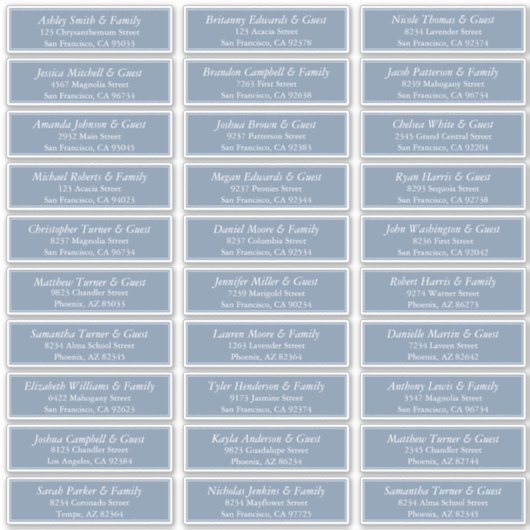 Einfache elegante moderne Gästebuchnamen Adresse Aufkleber (Vorderseite)