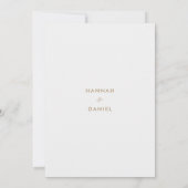Einfache Elegante Moderne Gold Custom Wedding Einladung (Rückseite)