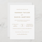 Einfache Elegante Moderne Gold Custom Wedding Einladung (Vorne/Hinten)