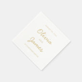 Einfache Elegante Moderne Gold Script Wedding Hash Serviette (Ecke)