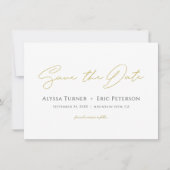 Einfache Elegante Moderne GoldWedding rettet das D Save The Date (Vorderseite)