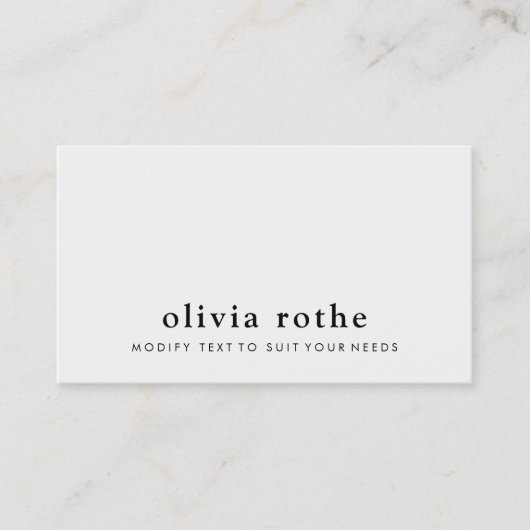Einfache elegante, moderne Gray Gray Business Card Visitenkarte (Vorderseite)