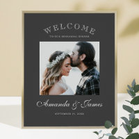 Einfache Elegante Moderne Gray Wedding Willkommen