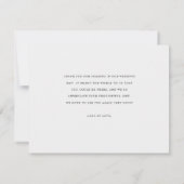 Einfache Elegante Moderne Grüne Skripthochzeit Dankeskarte (Rückseite)