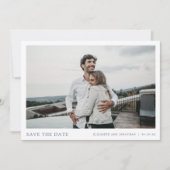 Einfache elegante moderne Hochzeit des Fotos rette Save The Date (Vorderseite)