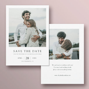 Einfache Elegante Moderne Hochzeit mit mehreren Fo Save The Date