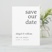 Einfache Elegante Moderne Hochzeit ohne Foto Save The Date (Stehend Vorderseite)