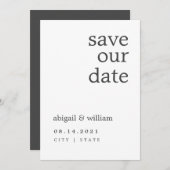 Einfache Elegante Moderne Hochzeit ohne Foto Save The Date (Vorne/Hinten)